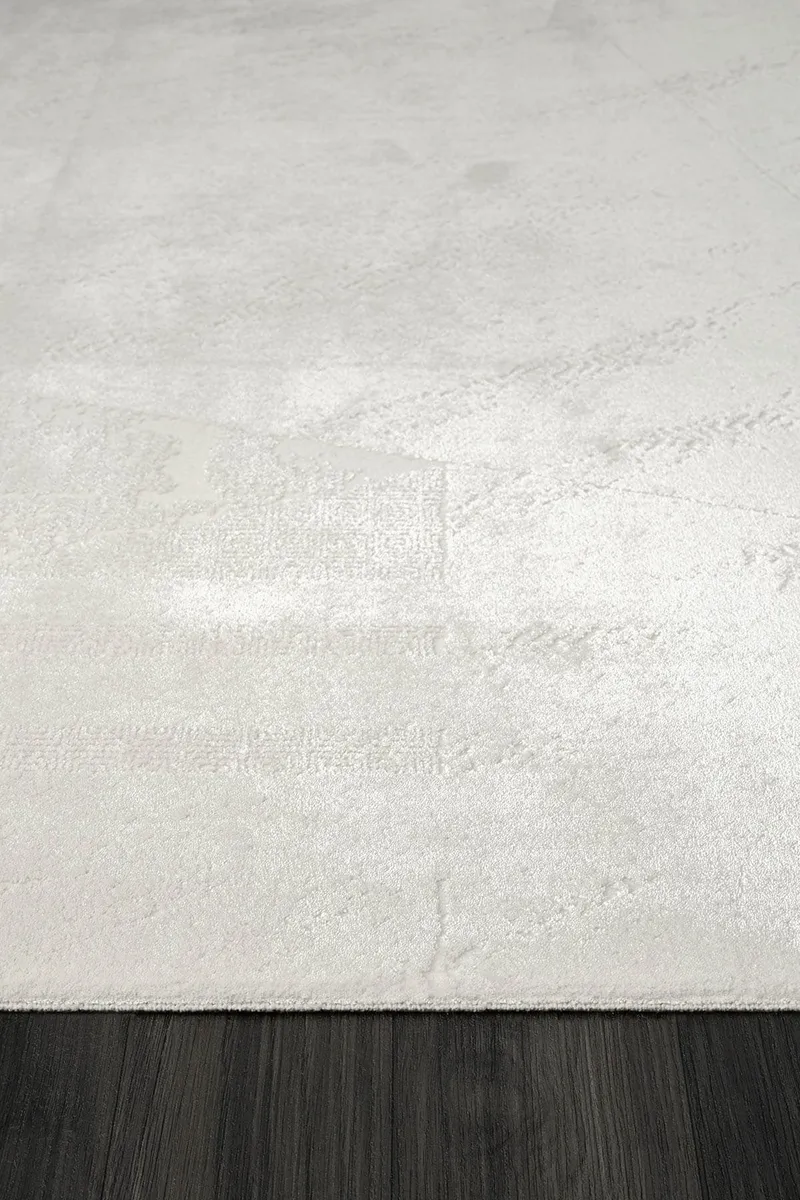 ELEGANCE EG005A BEYAZ HALI SEDEF DETAYLI MODERN VISKON DOGAL IPLIK BAMBU HALI TOZU AZ SALON HALISI — Görsel 4