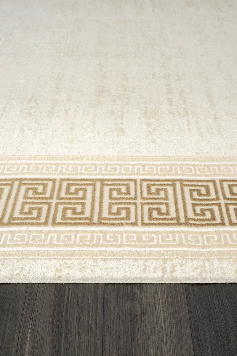 ELEGANCE EG009A BEJ HALI GOLD CERCEVELI MODERN VISKON DOGAL IPLIK BAMBU HALI TOZU AZ SALON HALISI — Görsel 4