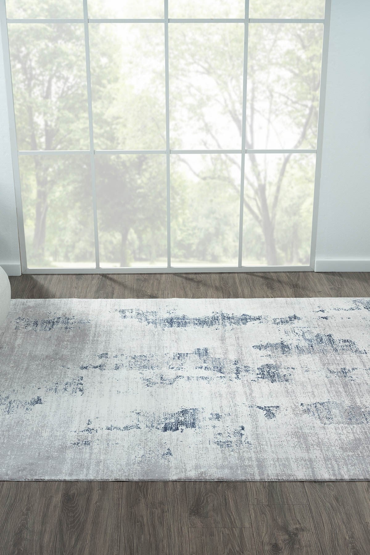 ELEGANCE EG013A GRI HALI LACIVERT DETAYLI MODERN VISKON DOGAL IPLIK BAMBU HALI TOZU AZ SALON HALISI — Görsel 5