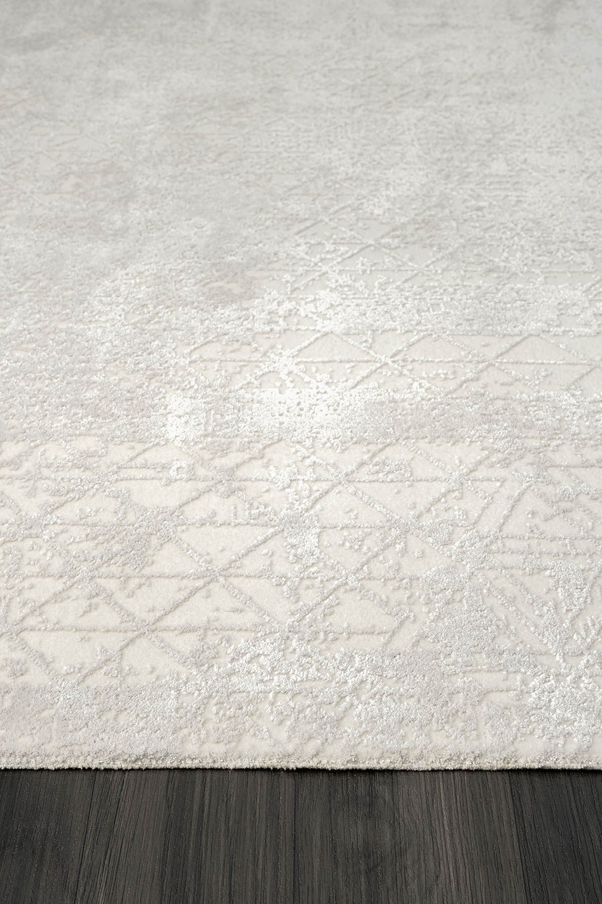 ELEGANCE EG014A BEYAZ HALI SEDEF GEOMETRIK DETAYLI MODERN VISKON DOGAL IPLIK BAMBU HALI TOZU AZ — Görsel 4