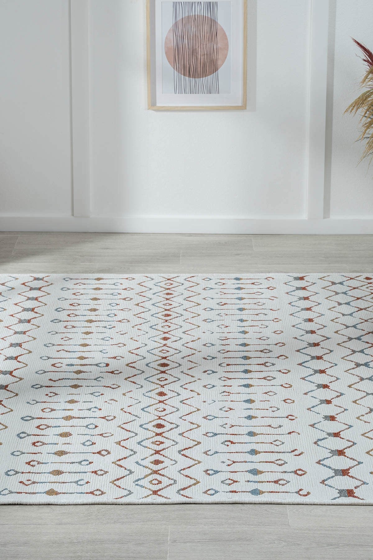 LENDA LD002A GRI KILIM RENKLI DETAYLI INCE KAYMAZ TABAN MAKINADA YIKANABILIR SALON HALI — Görsel 5
