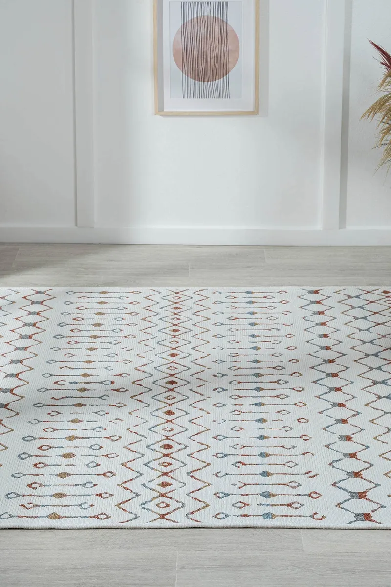LENDA LD002A GRI KILIM RENKLI DETAYLI INCE KAYMAZ TABAN MAKINADA YIKANABILIR SALON HALI — Görsel 5