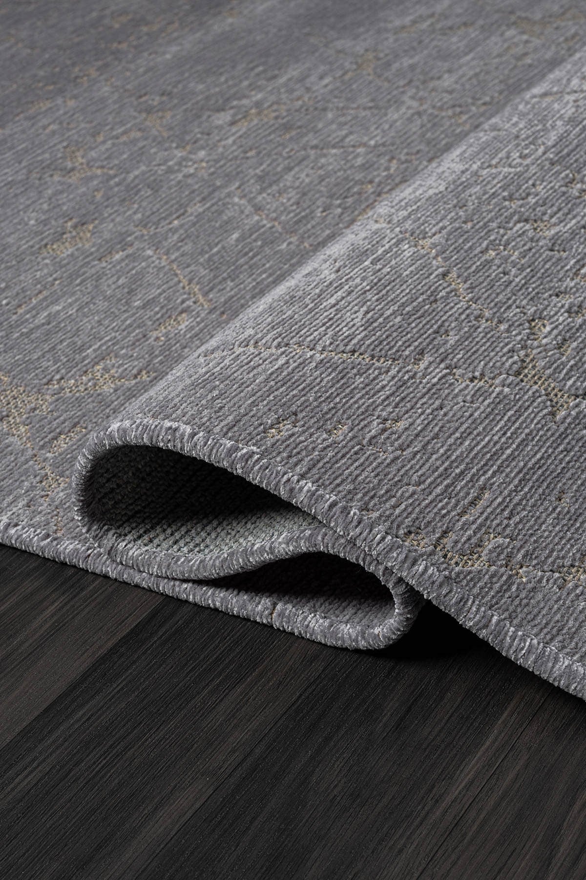 LENDA LD005A ANTRASIT KILIM GOLD DETAYLI INCE KAYMAZ TABAN MAKINADA YIKANABILIR HALI — Görsel 3