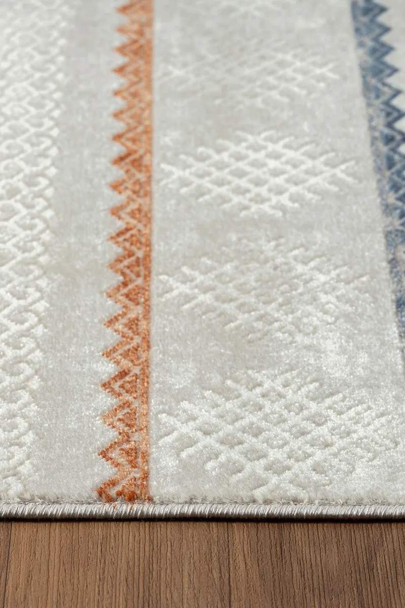 LOTUS 8565 GRI HALI RENKLI KILIM DESENLI MODERN INCE AKRILIK TOZUAZ SALON HALISI YATAK ODASI KORIDOR — Görsel 4