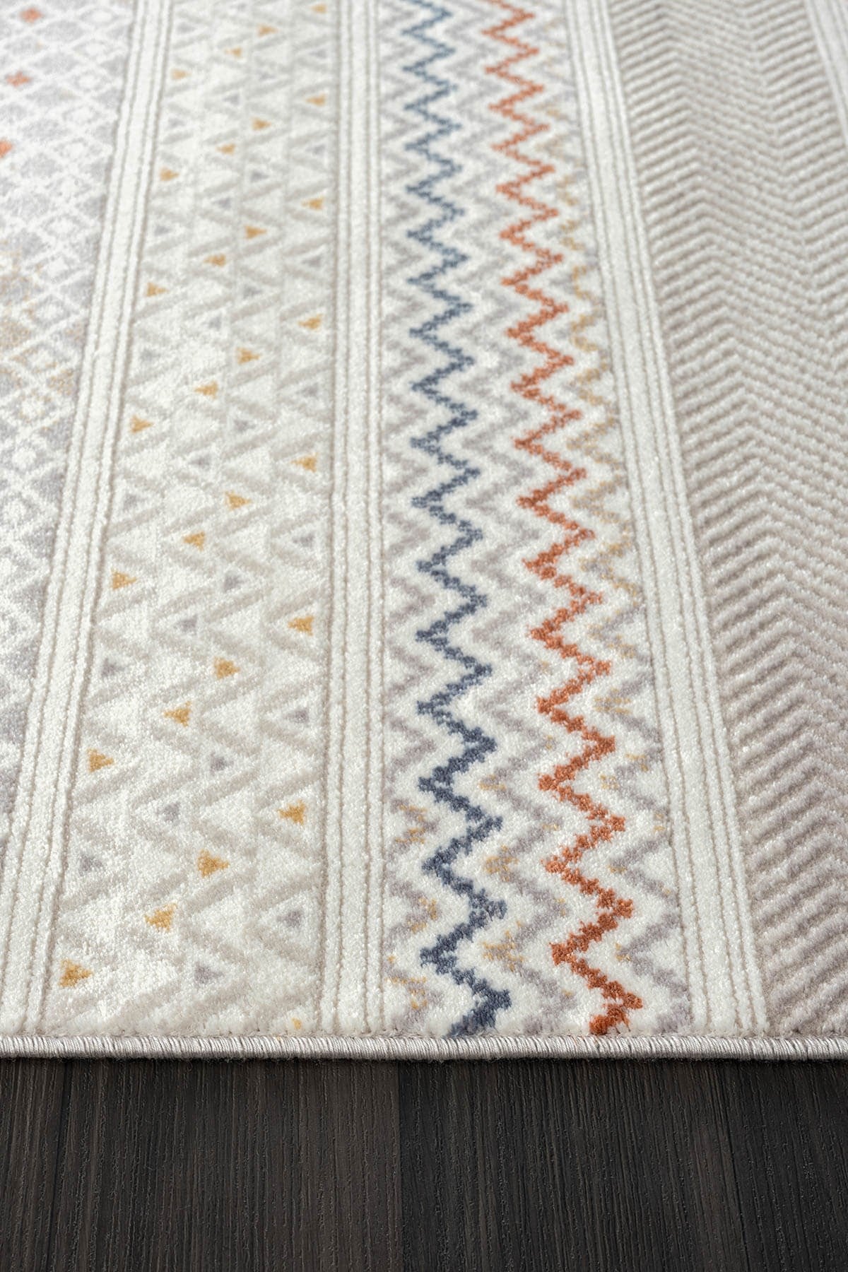 LOTUS 8571 GRI HALI RENKLI KILIM DESENLI MODERN INCE AKRILIK TOZUAZ SALON OTURMA ODASI HALISI — Görsel 4