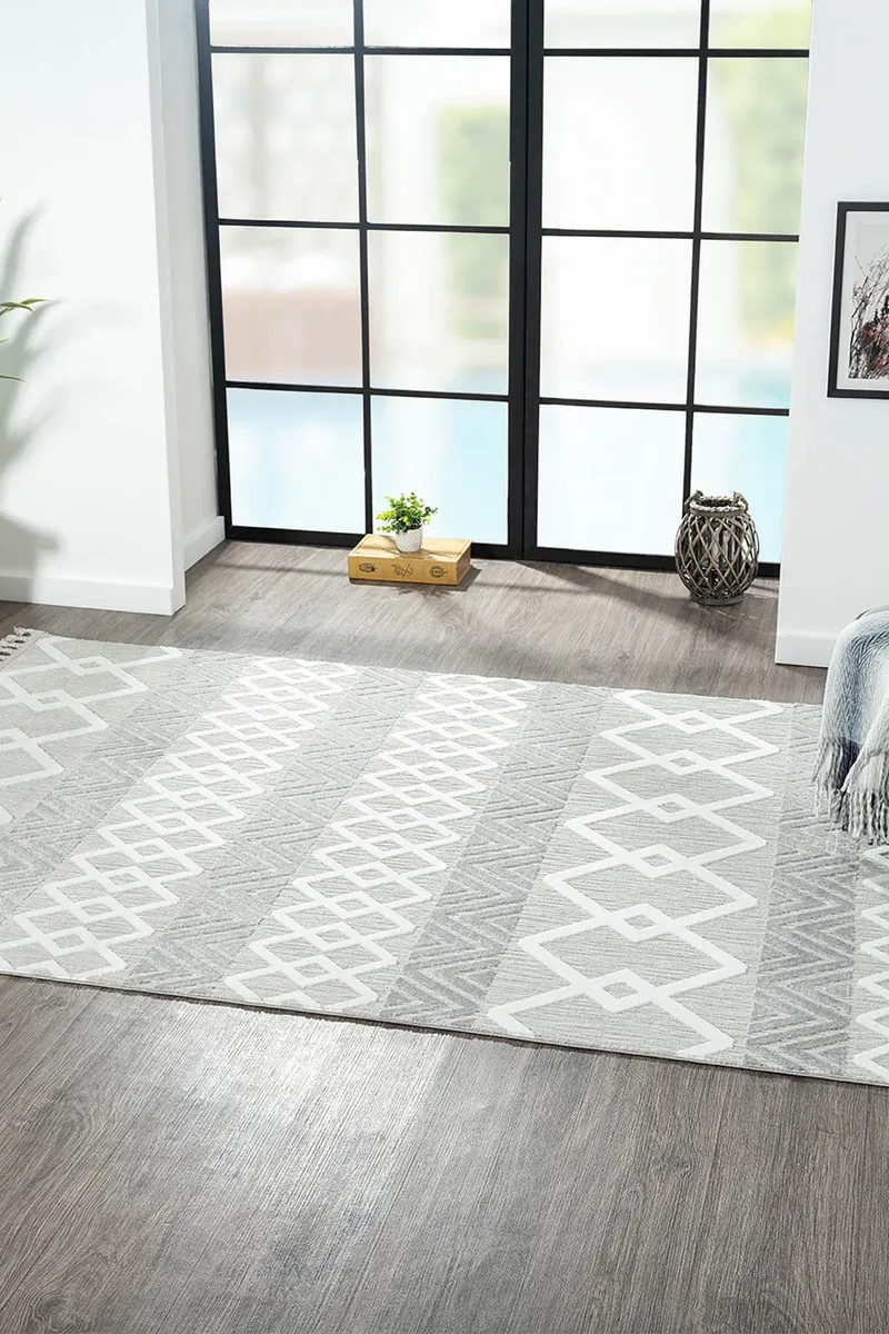 SUMER SM003A GRI HALI ISKANDINAV DESEN DEKORATIF MODERN TOZUYOK SALON HALISI KORIDOR — Görsel 2