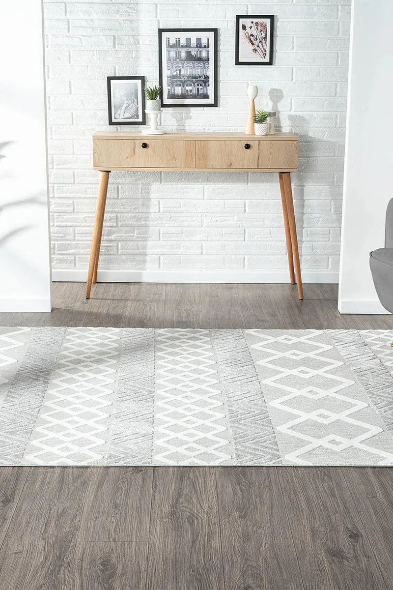 SUMER SM003A GRI HALI ISKANDINAV DESEN DEKORATIF MODERN TOZUYOK SALON HALISI KORIDOR — Görsel 5