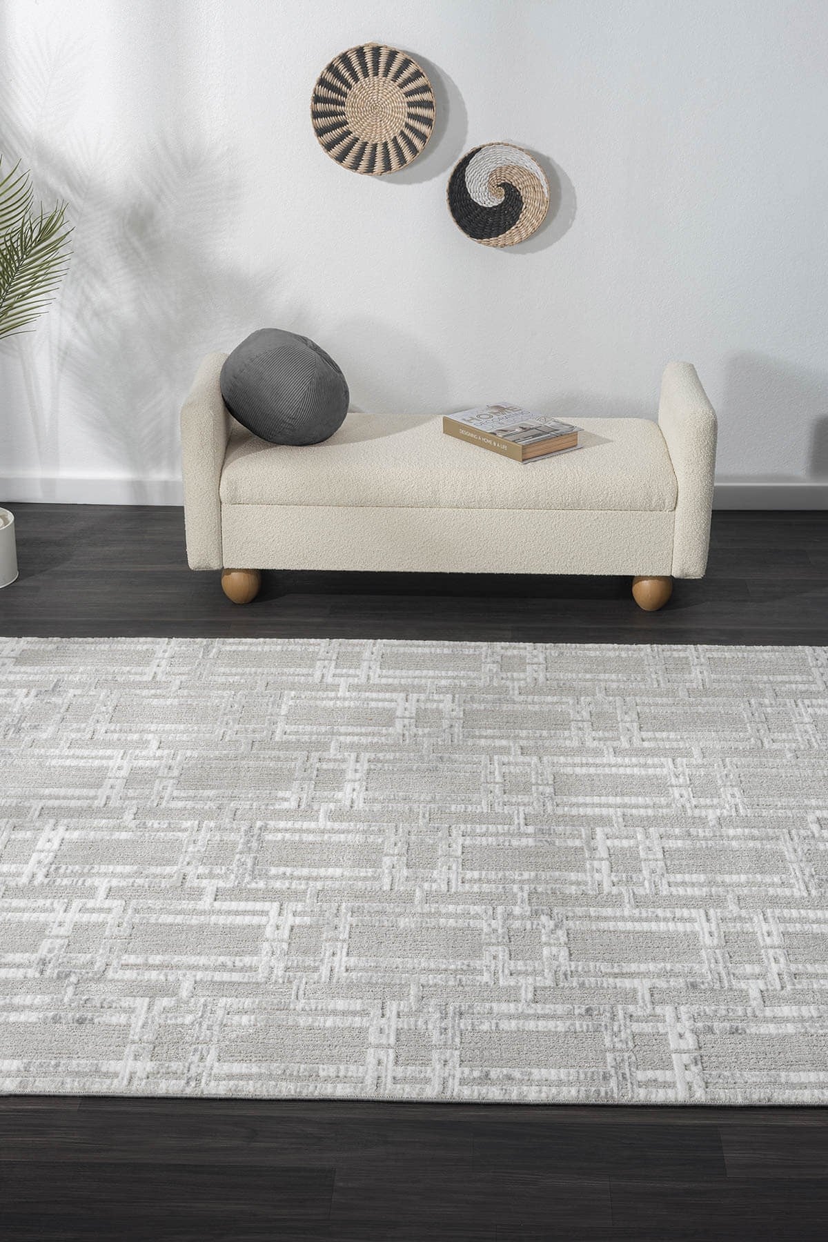 SUMER SM007A GRI HALI GEOMETRIK DESEN DEKORATIF MODERN TOZUYOK SALON YATAK ODASI KORIDOR — Görsel 5