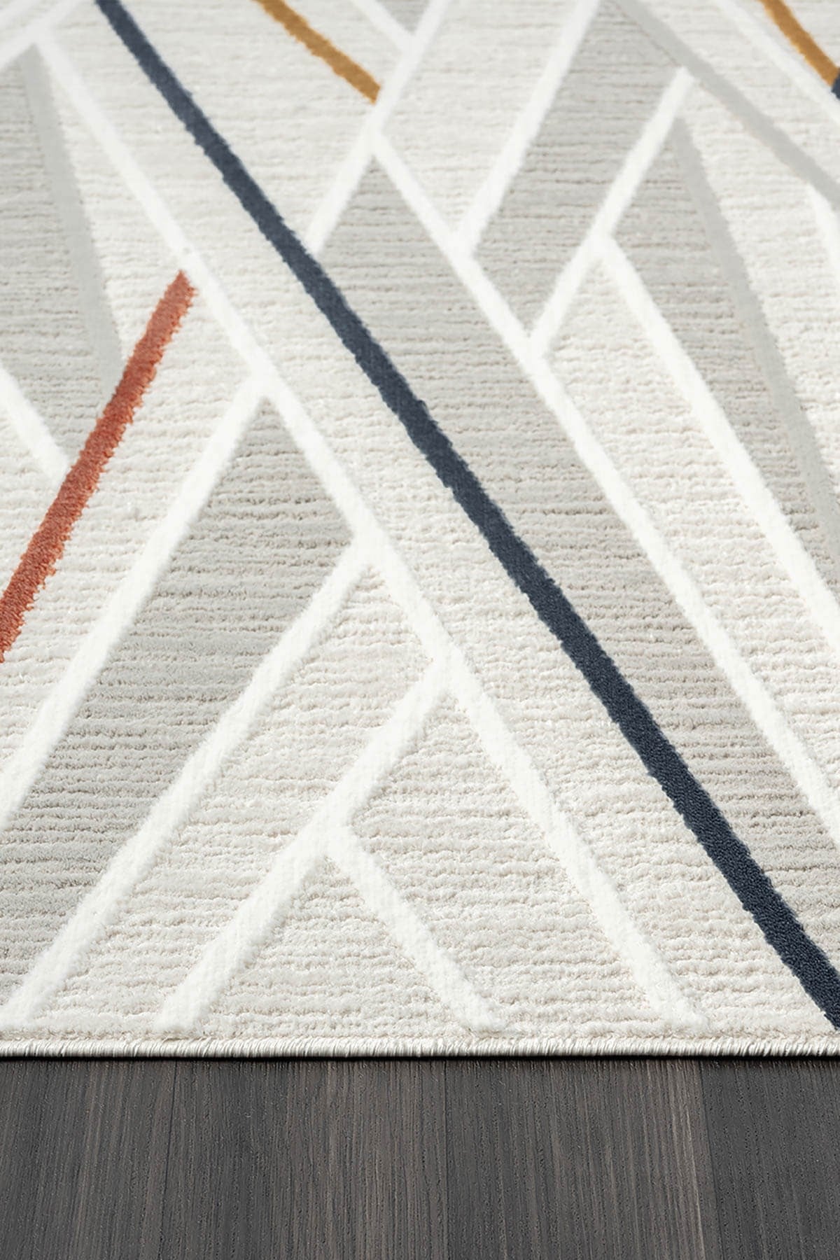 SUMER SM013A KREM RENGI HALI RENKLI GEOMETRIK DESENLI DEKORATIF MODERN SALON HALISI — Görsel 4