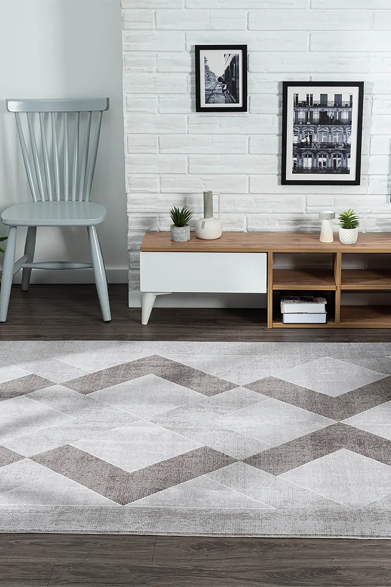 TREND 4102 GRI AKRILIK PAMUK YUMUSAK MODERN MUTFAK YATAK ODASI SALON OTURMA HALISI — Görsel 5