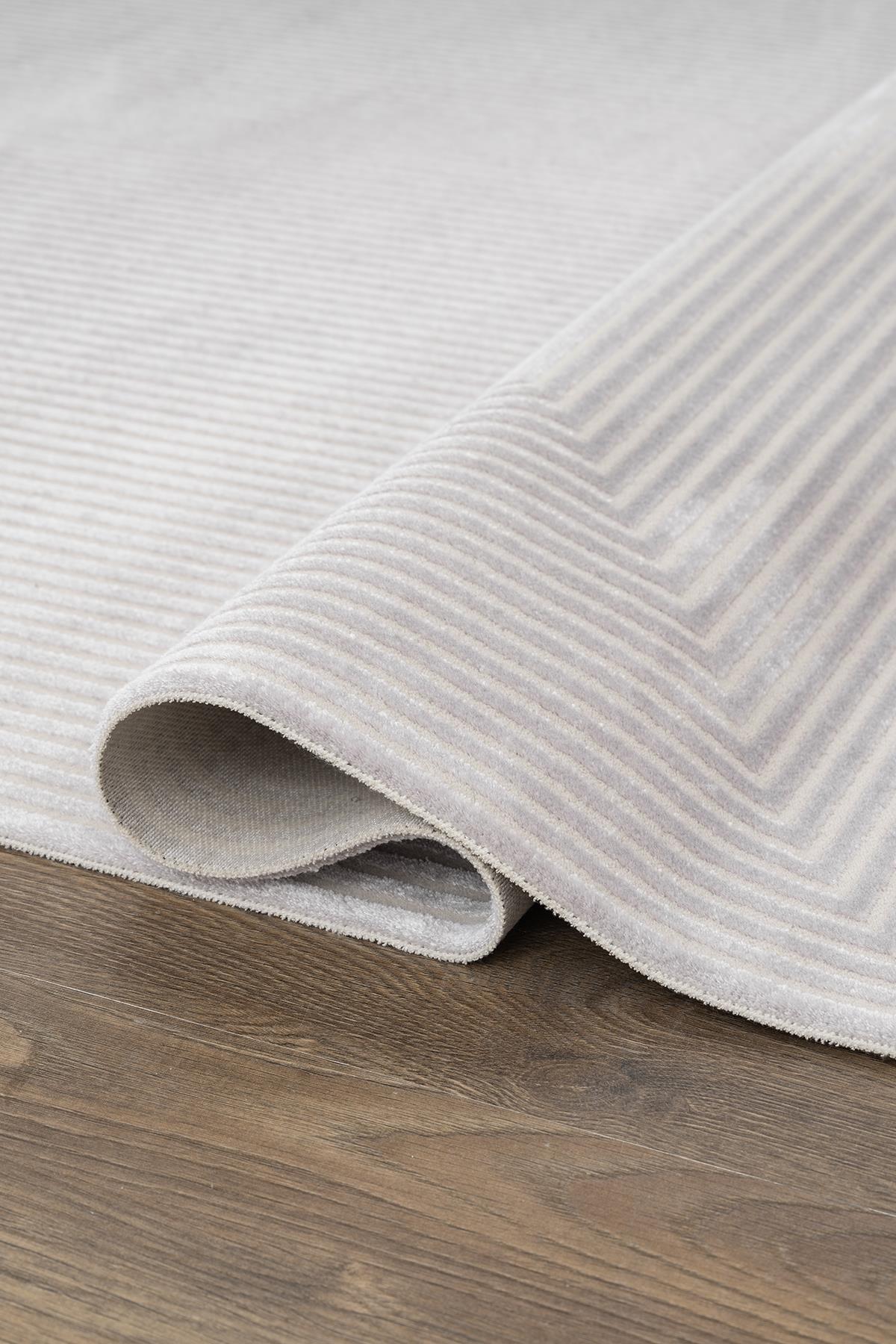 TREND TR011A GRI HALI GEOMETRIK DETAYLI AKRILIK YUMUSAK SALON HALISI OTURMA ODASI HALISI — Görsel 3