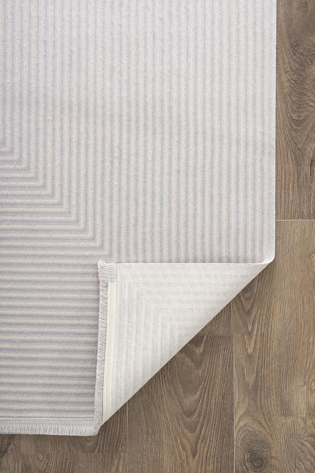 TREND TR011A GRI HALI GEOMETRIK DETAYLI AKRILIK YUMUSAK SALON HALISI OTURMA ODASI HALISI — Görsel 6