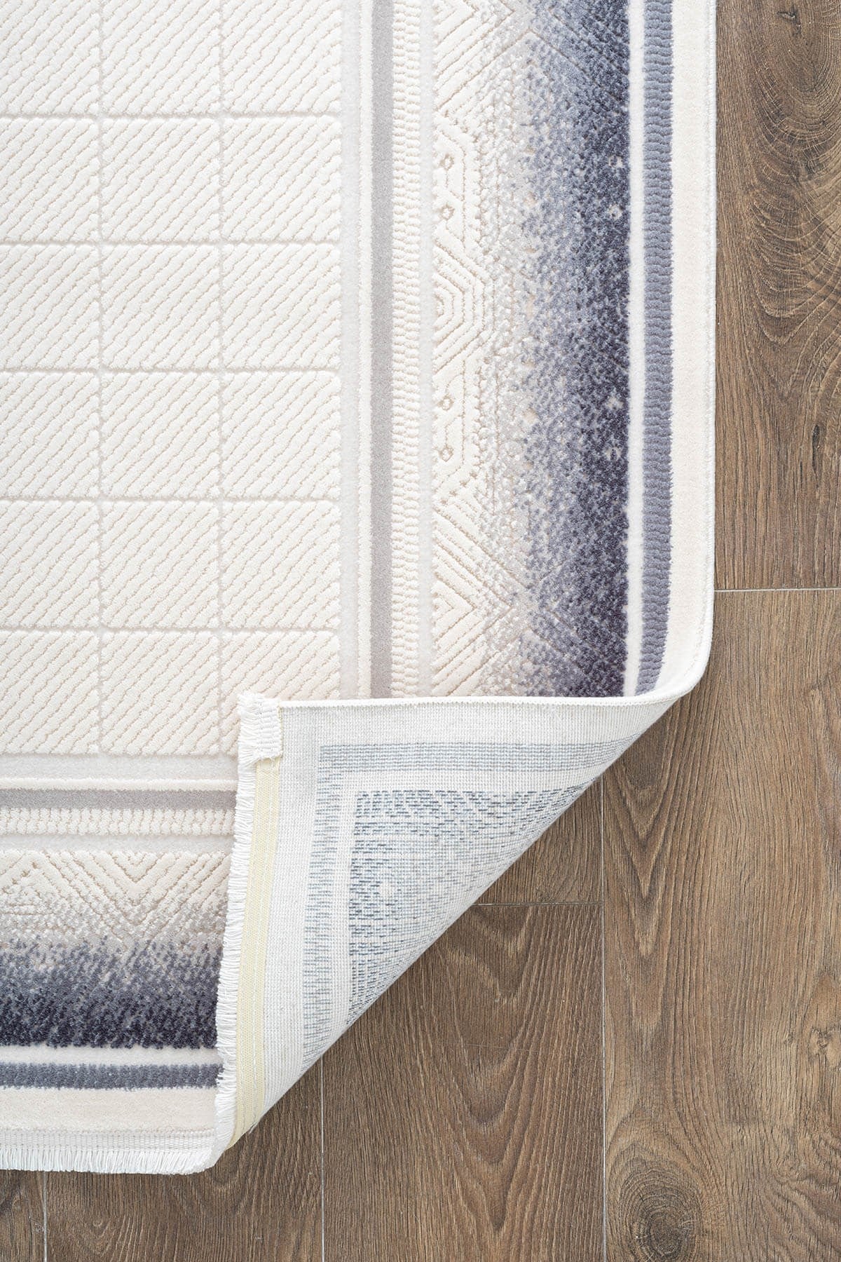 TRUVA TR032M KREM RENGI HALI LACIVERT GEOMETRIK DETAYLI AKRILIK YUMUSAK SALON HALISI — Görsel 6