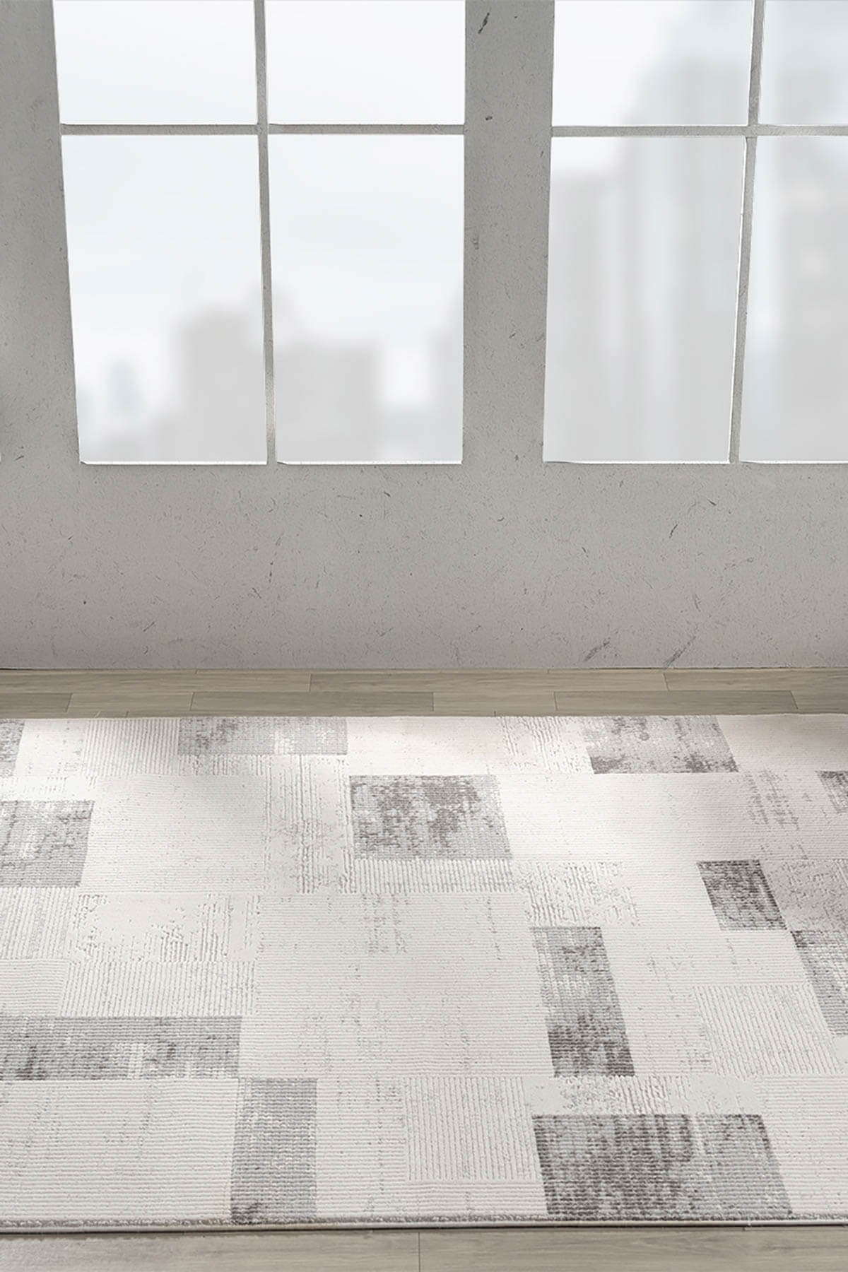 TRUVA TR035G KREM RENGI HALI GRI GEOMETRIK DETAYLI AKRILIK YUMUSAK MODERN SALON HALISI — Görsel 5