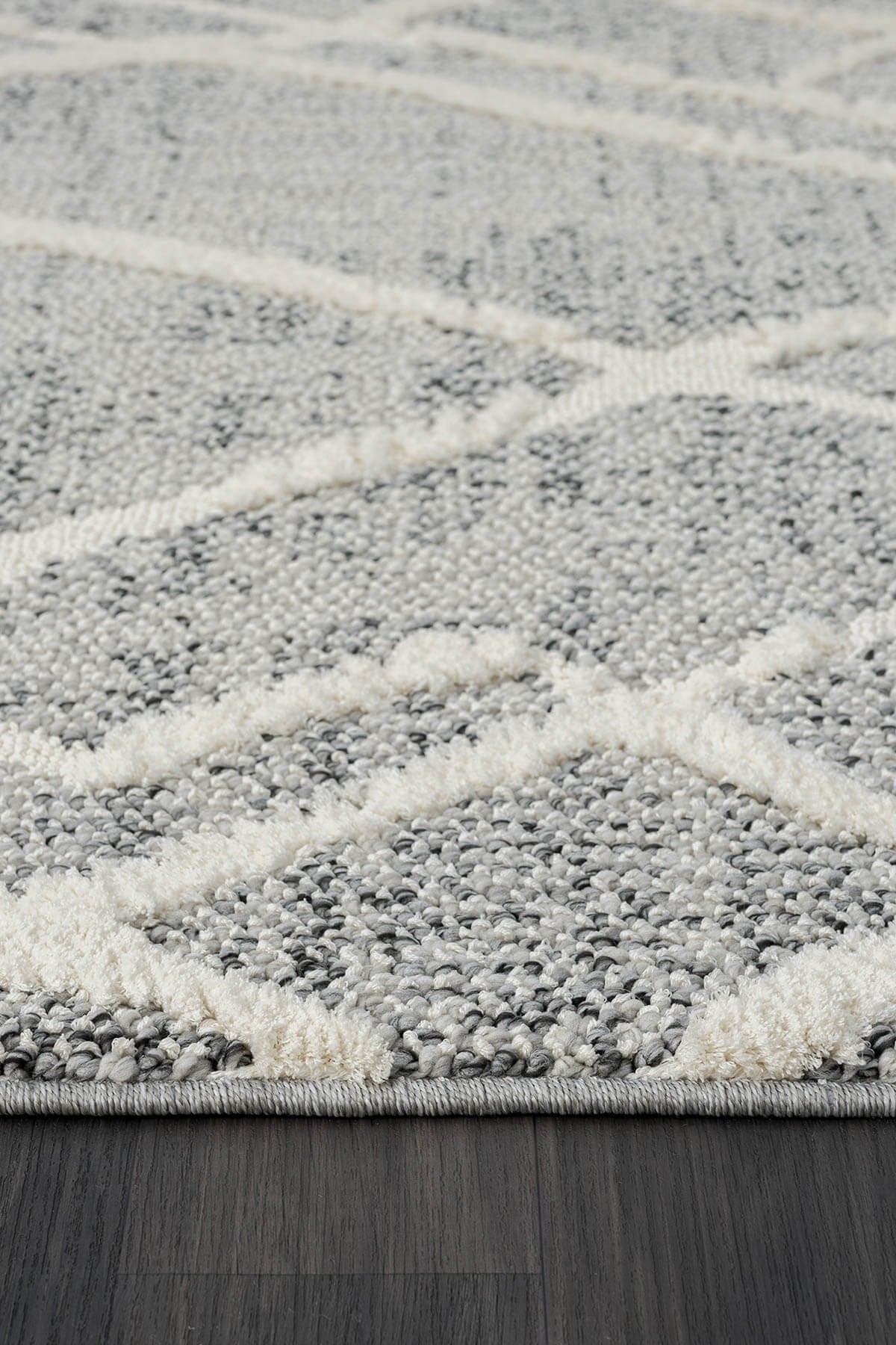 WOOL WL003A GRI HALI ANTRASIT DETAYLI SISAL BUKLE DEKORATIF KABARTMALI HALI TOZSUZ ANTIALERJIK — Görsel 4