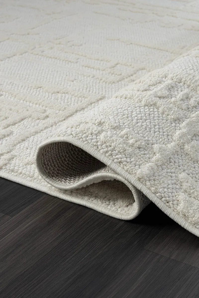 WOOL WL004A BEJ HALI SISAL BUKLE DEKORATIF KABARTMALI HALI TOZSUZ ANTIALERJIK SALON HALISI KORIDOR — Görsel 3