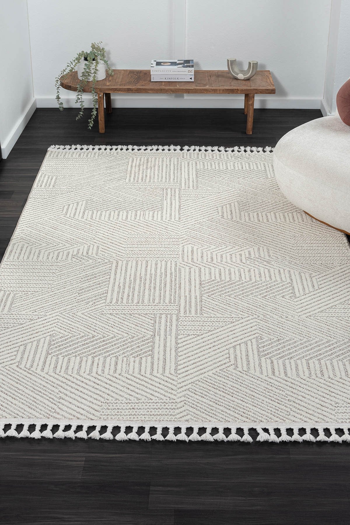 WOOL WL008A BEJ HALI SISAL BUKLE DEKORATIF KABARTMALI HALI TOZSUZ ANTIALERJIK SALON HALISI KORIDOR — Görsel 2